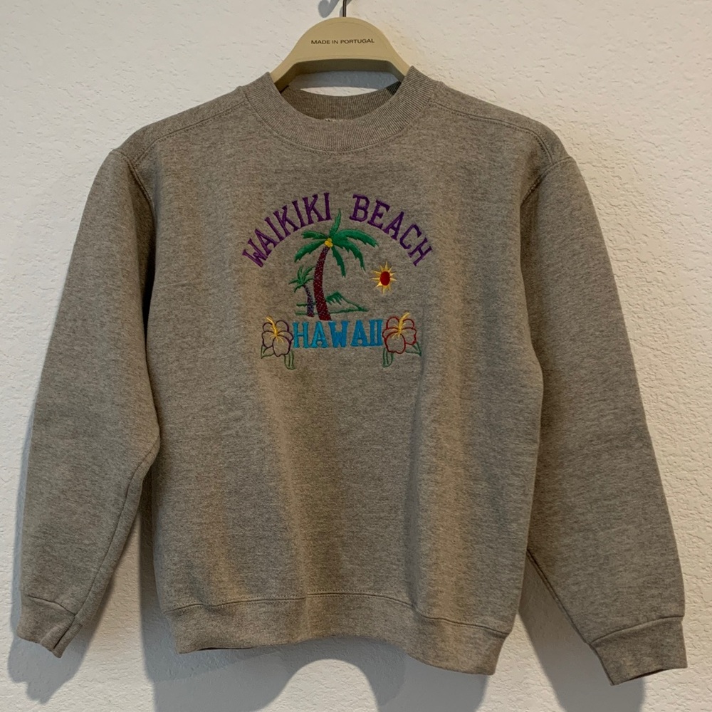 Waikiki Beach Kids Sweatshirt - Heather Gray